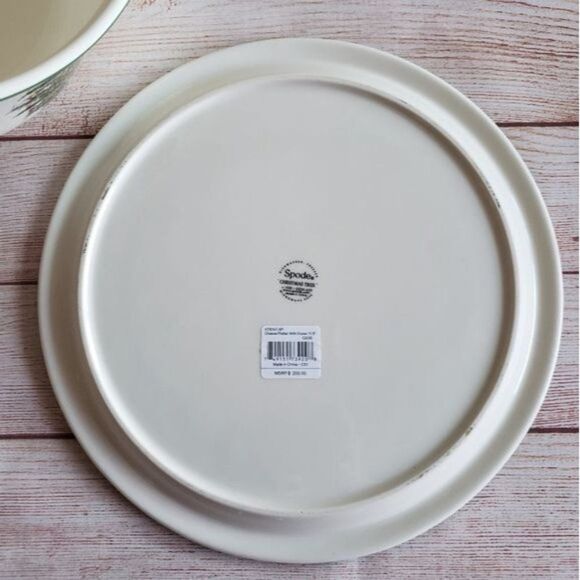 Spode Christmas Tree Ceramic Serving/Cheese Platter and Dome Plate Holidays - Picture 6 of 13